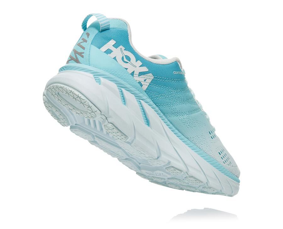 Walking Shoes Womens - Hoka One One Clifton 6 - Blue/White - SKZATYN-36